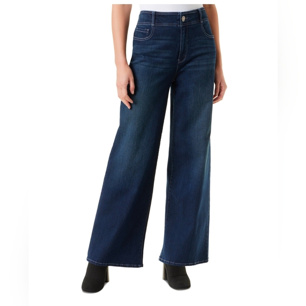 Gloria Vanderbilt Petite Shape Effect Wide-Leg Tummy-Control Jeans Palazzo